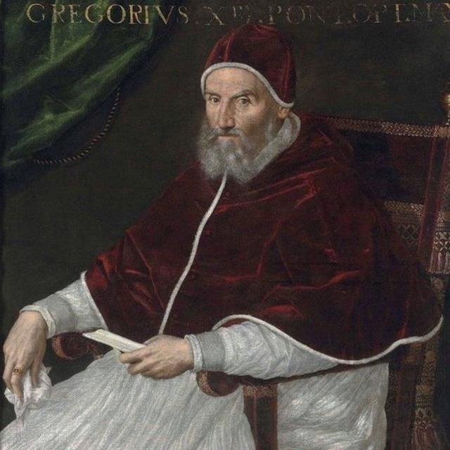 Papa Gregório retratado em pintura