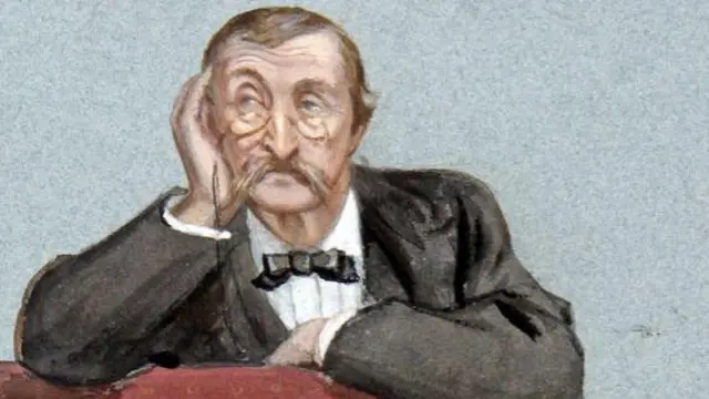 Yoshi o‘tishi bilan qulog‘i og‘irlashgan lord Stenlini tasvirlovchi karikatura.