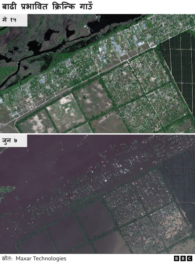 बाढीले डुबेको क्रिन्कि गाउँ