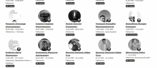 Украинадаги "Потери" лойиҳаси веб сайтида ўзбекистонлик деб эълон қилинган, Украинадаги жангларда ҳалок бўлган деб кўриладиган шахслар ҳақидаги маълумот