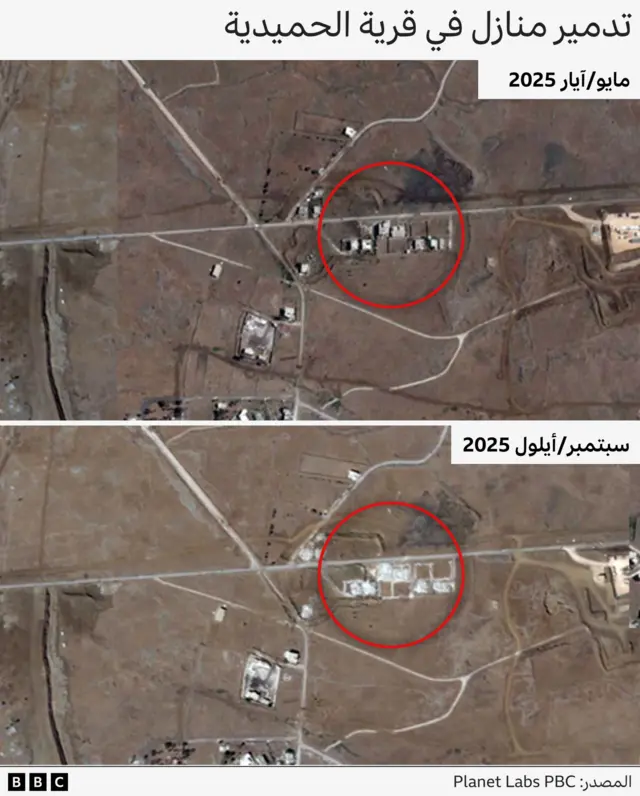 تدمير منازل في قرية الحميدية