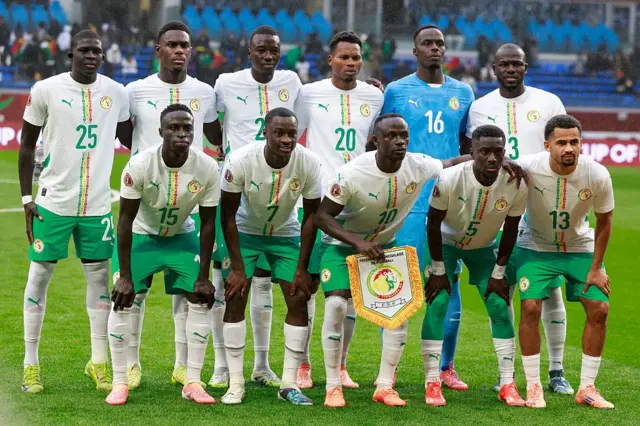 Les joueurs du Sénégal posent avant le match contre le Mali en quart de finale de la CAN 2025, le 9 janvier à Tanger. 