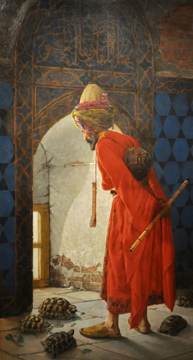 Osman Hamdi Bey'in en ünlü eserlerinden Kaplumbağa Terbiyecisi