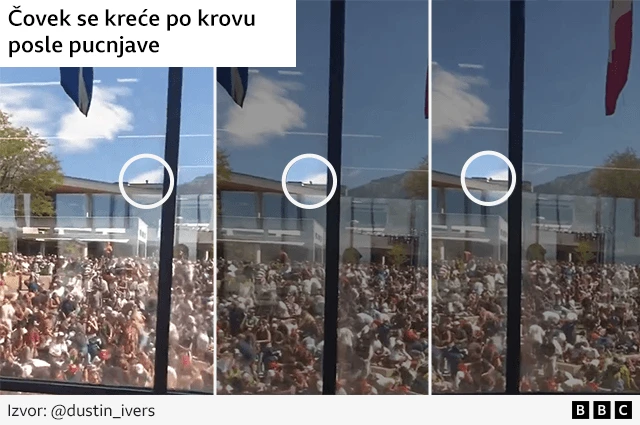 убиство чарлија кирка, цхарлие кирк, особа се креће по крову после убиства чарлија кирка