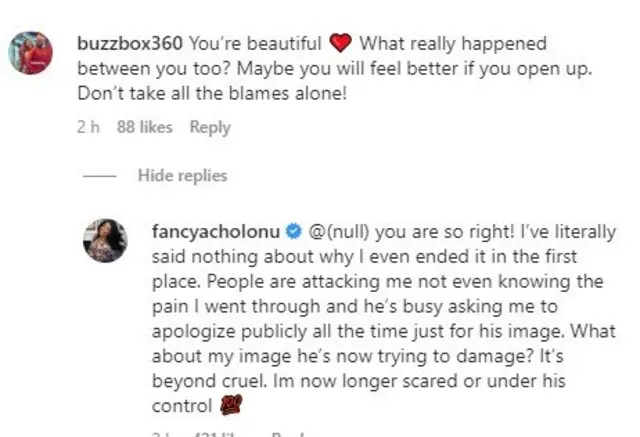 Screengrab from Fancy Acholonu post