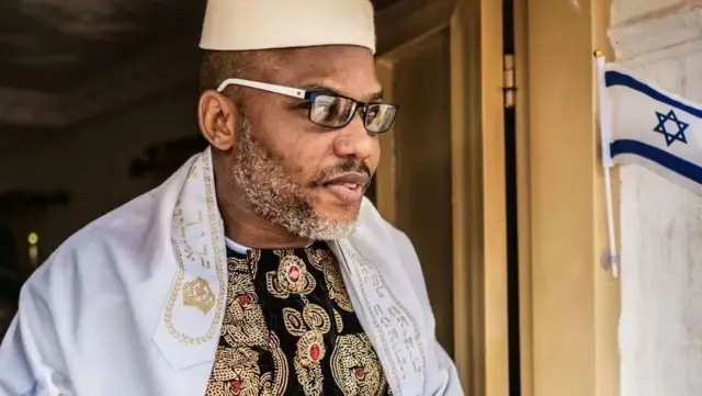 Nnamdi Kanu bụ onyeisi otu Ipob ka gọọmentị etiti jichiri kemgbe ọnwa Juun afọ 2021