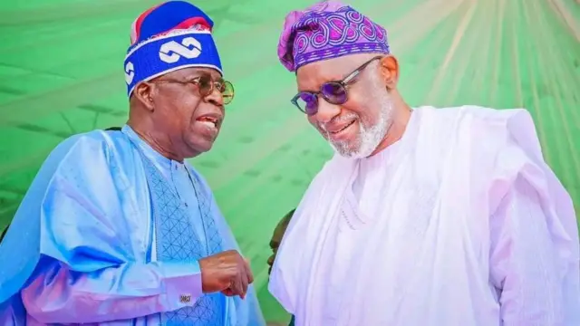 Aworan Akeredolu ati Aarẹ Bola Tinubu