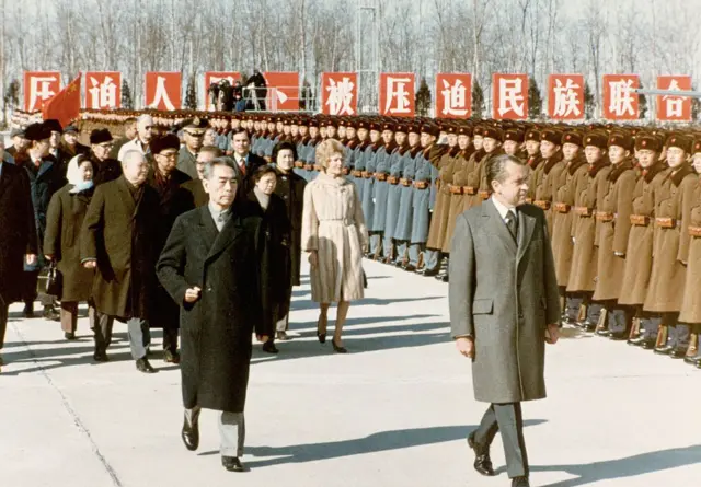 Tổng thống Mỹ Richard Nixon và Thủ tướng Trung Quốc Chu Ân Lai vào ngày 26/2/1972