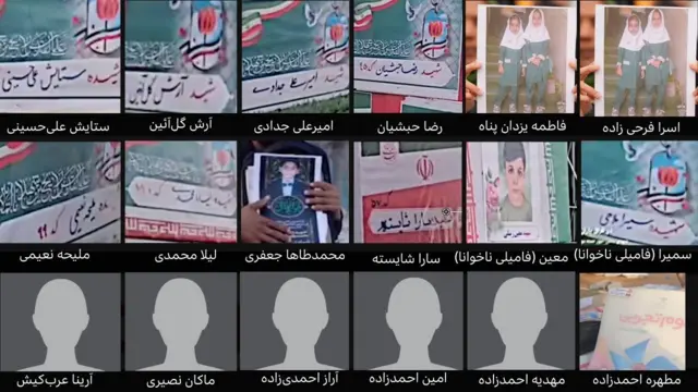 بخش راستی‌آزمایی بی‌بی‌سی با بررسی عکس‌ها و ویدیوهایی که از تابوت‌ها و مراسم خاکسپاری کشته‌شدگان منتشر شده است و همچنین گفتگو با نزدیکان هویت ۴۹ نفر از ۱۶۸ کشته را شناسایی کرده است