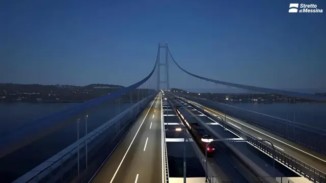 Render del puente realizada por la empresa Stretto de Messina