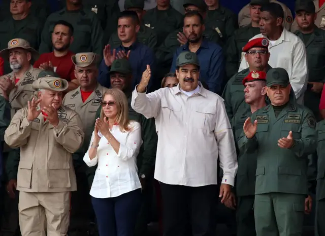 Diosdado Cabello, Cilia Flores, Nicolás Maduro y Vladimir Padrino.