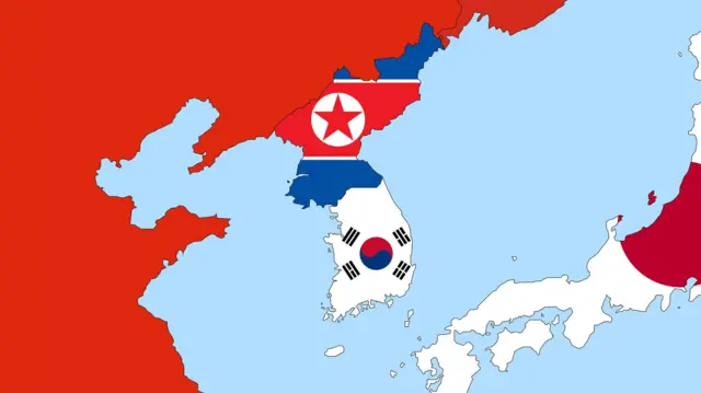 উত্তর ও দক্ষিণ কোরিয়ার মানচিত্র 