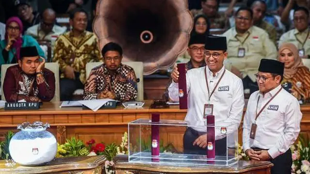 Pasangan Capres dan Cawapres dari Koalisi Perubahan Anies Baswedan dan Muhaimin Iskandar mendapat nomor urut satu