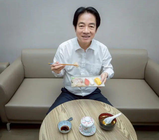 台湾总统赖清德11月20日在脸书发布午餐吃寿司照片，支持日本水产品。