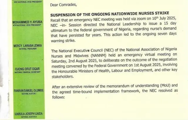 Aworan iwe ti wọn fi kede opin iyanṣẹlodi naa