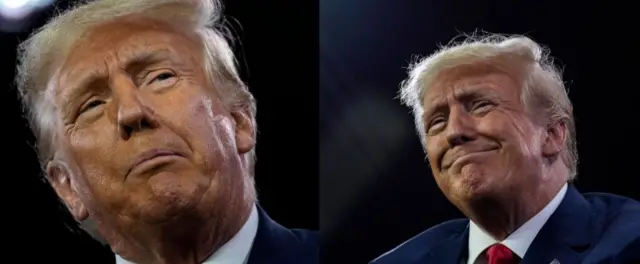 ترامب في صورتين بين الجد والهزل