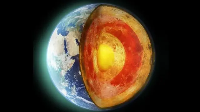 ilustração do centro da Terra