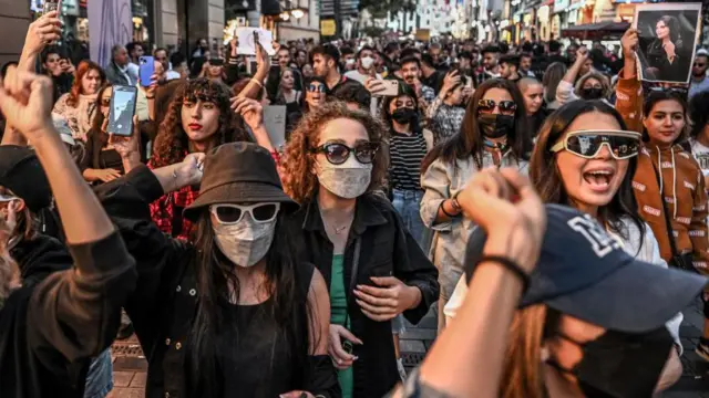 İ﻿stanbul İstiklal Caddesi'ndeki protesto