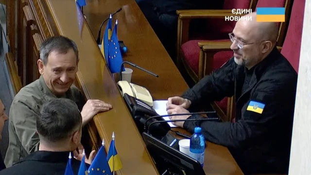 Член парламентського ком?тету з питань нацбезпеки, оборони ? розв?дки та на той момент ще м?н?стр оборони Денис Шмигаль п?д час зас?дання Верховно? Ради 13 с?чня 2026 року