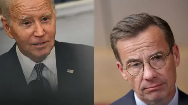 ABD Başkanı Joe Biden (solda) ve İsveç Başbakanı Ulf Kristersson