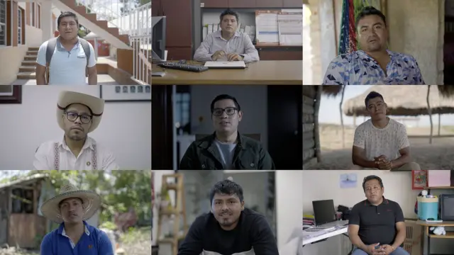 Nueve fotos de los sobrevivientes de la desaparición de los estudiantes de Ayotzinapa. 