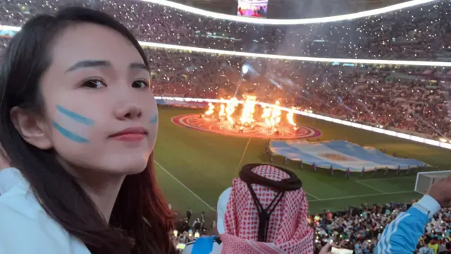 阿冷来在卡塔尔世界杯看台