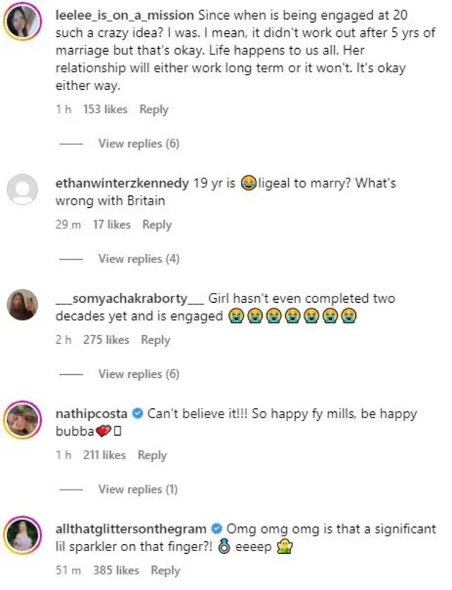 Fans react to Millie Brown engagement announcement