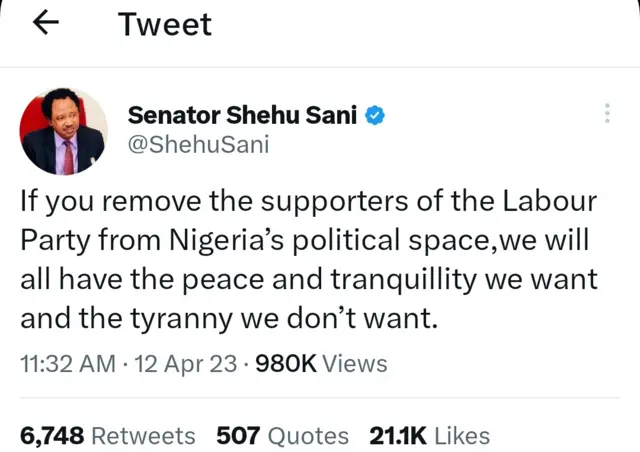 Atẹjade ti Shehu Sani fi sita