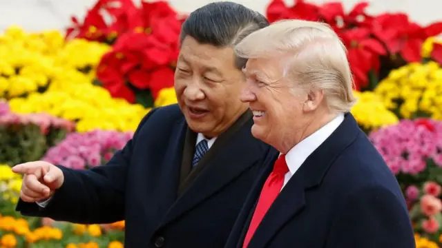 Trump and Xi Jinping pictured together back in 2017