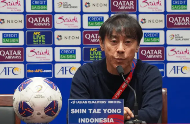 Shin Tae-yong, pelatih tim nasional sepak bola Indonesia.