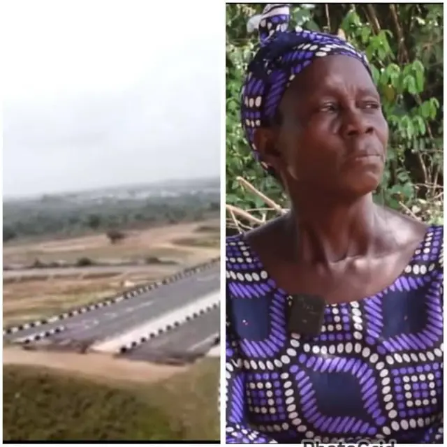 Ojú ọ̀nà Circular àti Oluseke Ojelabi, obìnrin tí wọn wo ile rẹ. Ó wọ Ankara aláwọ̀ pọpu, ó sì wẹ gele Ankara náà.