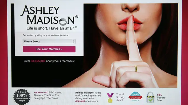 Página inicial do Ashley Madison