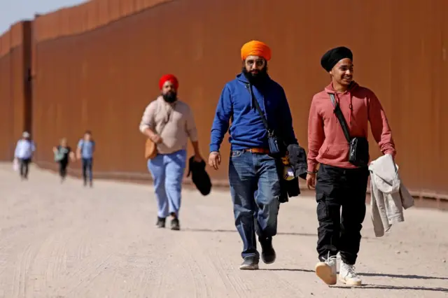 Migrantes indios en la frontera de México y EE.UU.