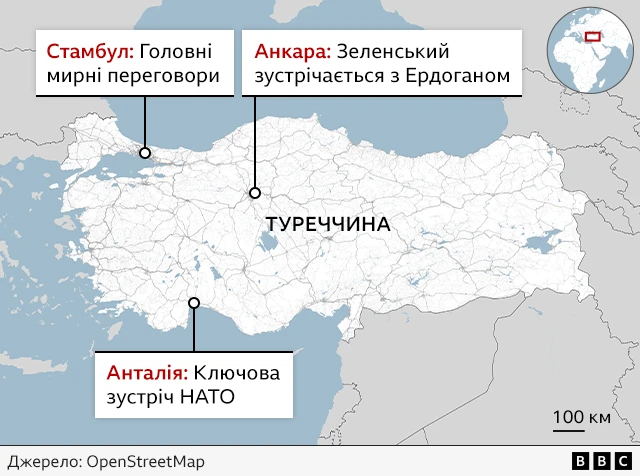 Мапа зустрічей у Туреччині