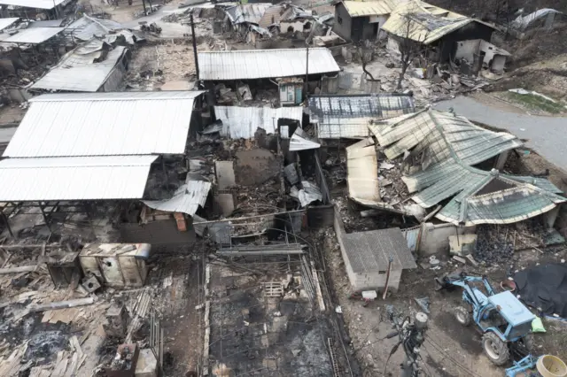 산불이 휩쓸고 간 마을 