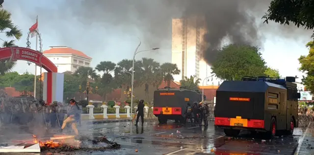 Demo di Surabaya, Jumat (29/08).