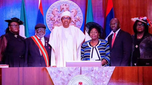 Aworan aarẹ Buhari ati Ariwoola