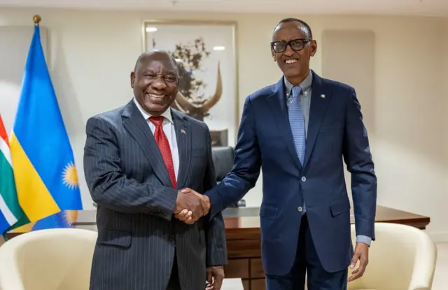 Bamwe babona ko Afurika y'Epfo n'u Rwanda byaba biri mu ntambara muri DR Congo, uruzinduko rwa Perezida Cyril Ramaphosa i Kigali rwaje nk'inkuru ikomeye