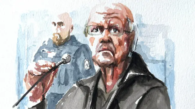 ジョエル・ル・スクアルネック被告(法廷スケッチ画)