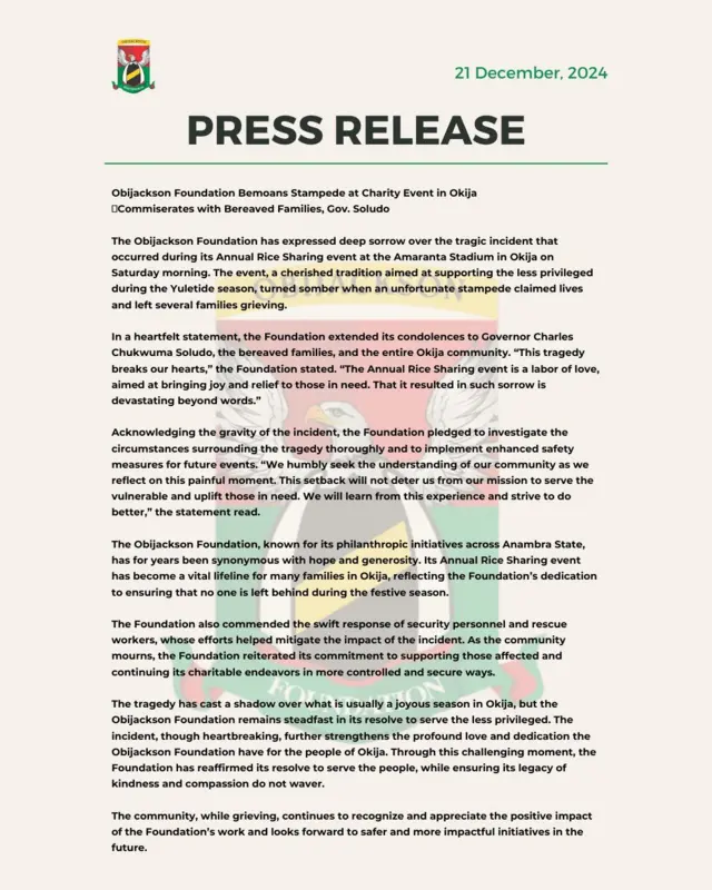 Ozi sitere n'ụlọọrụ Obijackson Foundation