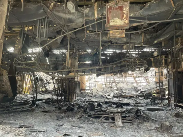 здание телецентра после удара 