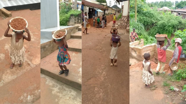 Oge onye ntaakụkọ BBC News Igbo garuru n'obodo ahụ, ọ hụrụ ka onye niile na-agba mbọ iji hụ na e busoro mbuze ahụ agha, nke gụnyere obere ụmụaka.