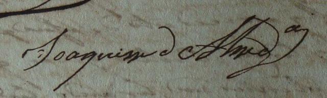 Reprodução da assinatura de Joaquim de Almeida