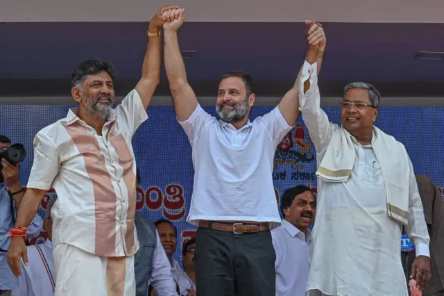 டி.கே. சிவகுமார், ராகுல் காந்தி மற்றும் சித்தராமையா