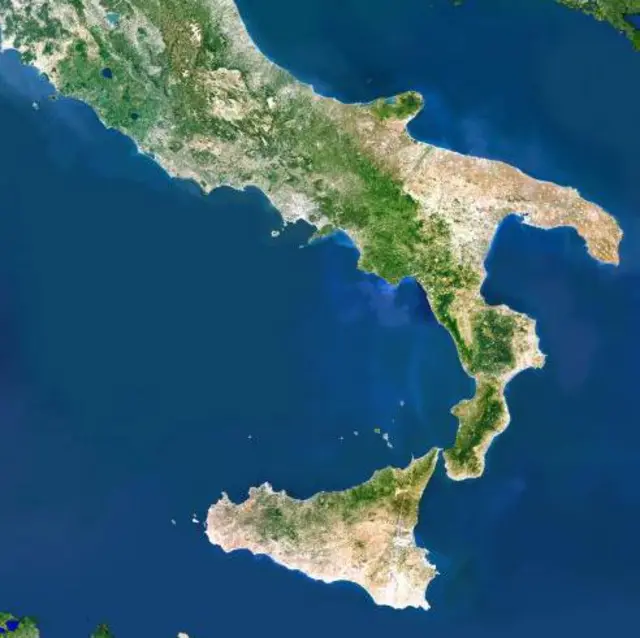 Mapa del sur de Italia