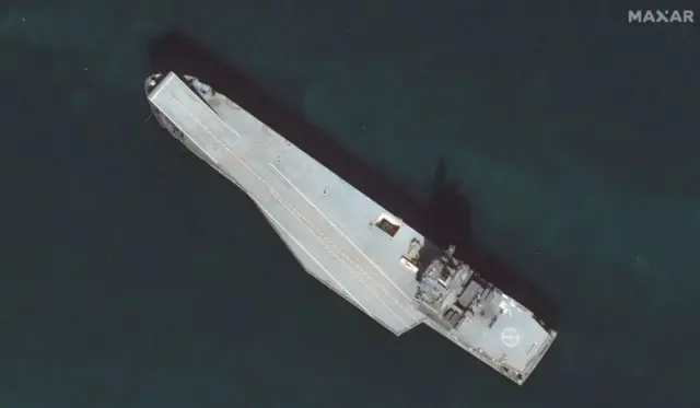 दिसंबर 2024 में ली गई सैटेलाइट तस्वीर में ईरानी जहाज़ IRIS शाहिद बाघेरी