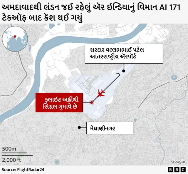અમદાવાદમાં પ્લેન ક્રૅશ, બીબીસી ગુજરાતી