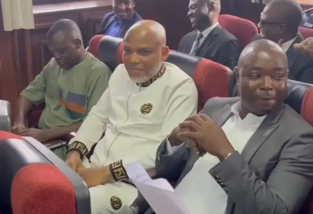Nnamdi Kanu n'ụlọikpe n'ụbọchị 29 Epreelụ, 2025 na mmalite ikpe ya n'ụlọikpe dị elu dị n'Abuja