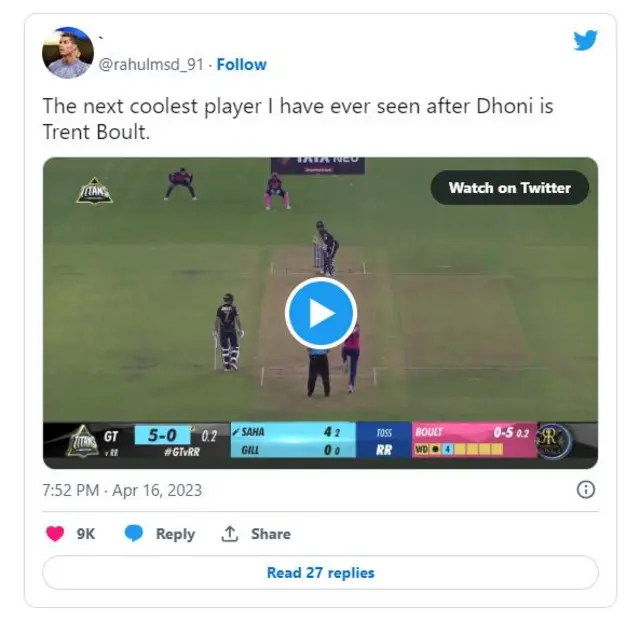 રાજસ્થાન રૉયલ્સ અને ગુજરાત ટાઇટન્સ