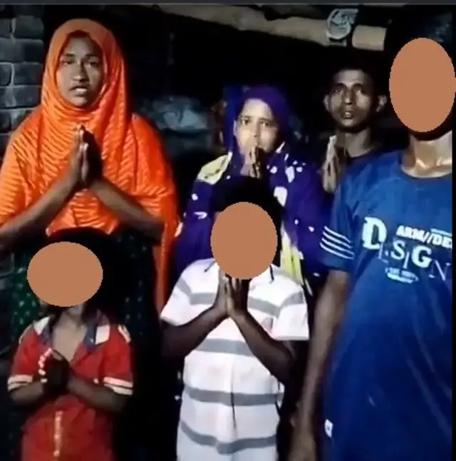 বাংলাদেশ থেকে পাঠানো ভিডিও। বিবিসির নীতি অনুযায়ী শিশু-কিশোরদের মুখ ঢেকে দেওয়া হল